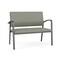Lesro Newport 2 Seat Tandem Seating Metal Frame No Center Arms, Charcoal, OH Eucalyptus Upholstery NP1501 - alternate 1